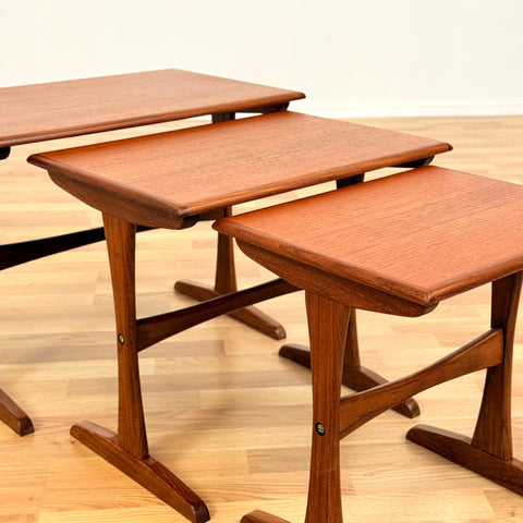 Danish set of nest of tables in teak