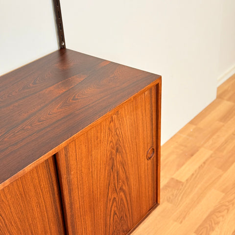 Danish wall unit / shelving system in Santos rosewood by Kai Kristiansen for FM Mobler
