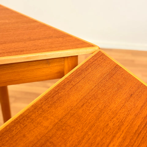Swedish octagonal dining table in teak & beech by Bjärnum möbelfabrik