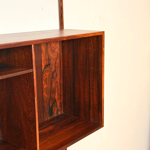Danish wall unit / shelving system in Santos rosewood by Kai Kristiansen, for FM Mobler
