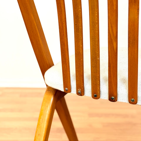 Swedish set of 8 dining chairs in beech by Gottfrid Karlsson & Söner Stolfabrik Diö