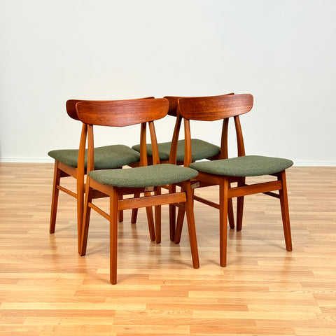 Danish dining chairs in teak & beech by Findahl