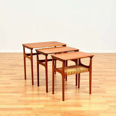 Danish set of nest of tables in teak by Erling Torvits