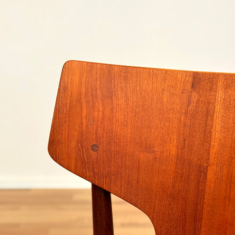 Danish dining chairs in teak and walnut