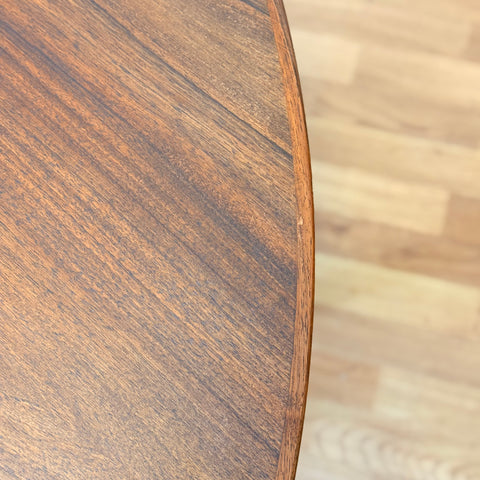 Danish round dining table in teak & beech