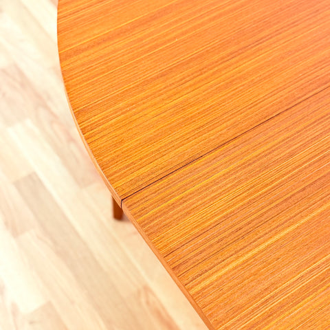 Swedish round dining table in teak & beech