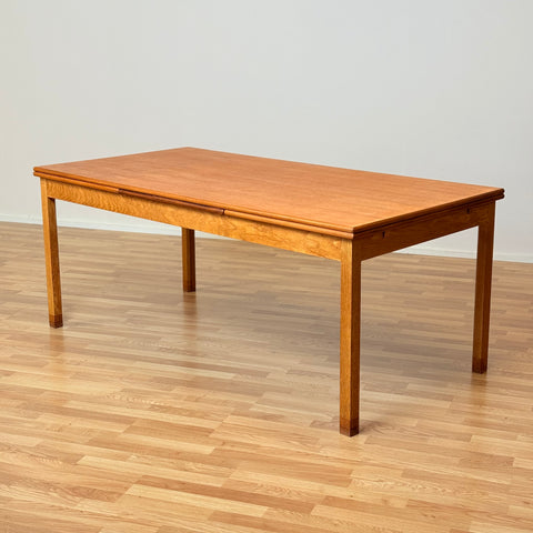 Danish rectangular dining table in teak & oak by Borge Mogensen