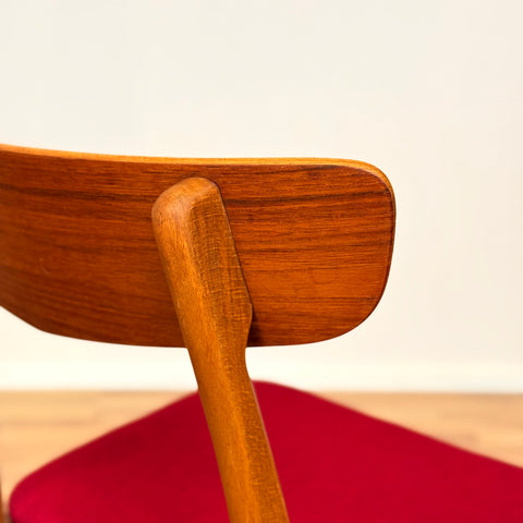 Danish set of 6 dining chairs in teak & beech by Findahl