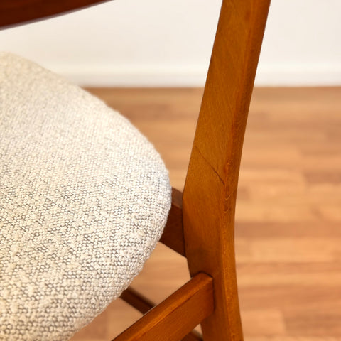 Danish set of 6 dining chairs in beech & teak by Farstrup