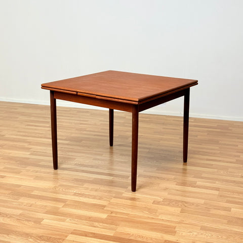 Danish small square dining table in teak