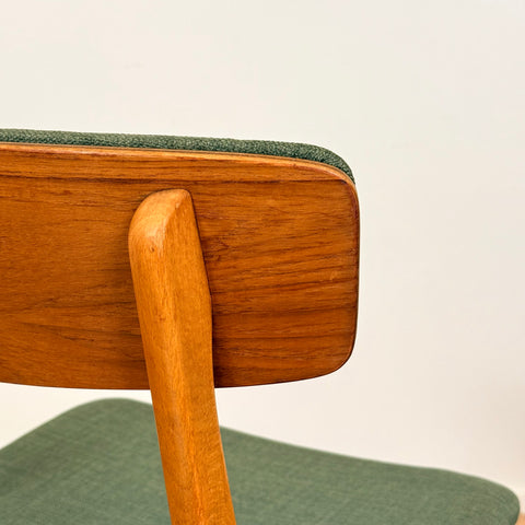 Set of 4 dining chairs in beech & teak, Farstrup, Denmark