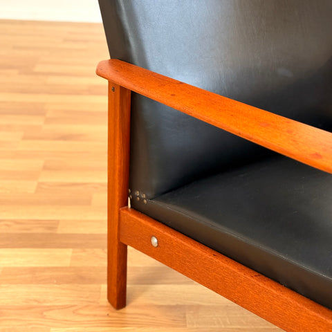 Swedish armchair in solid teak wood