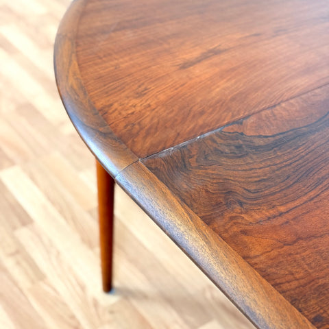 Danish round dining table in walnut