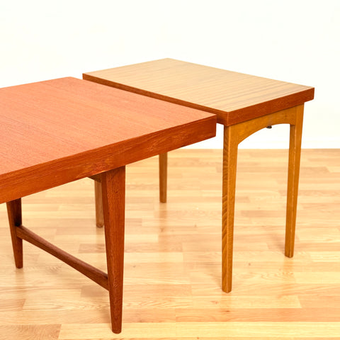Danish coffee table with 2 folding tables in teak