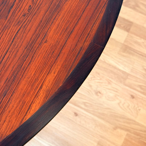 Danish round dining table in Santos rosewood