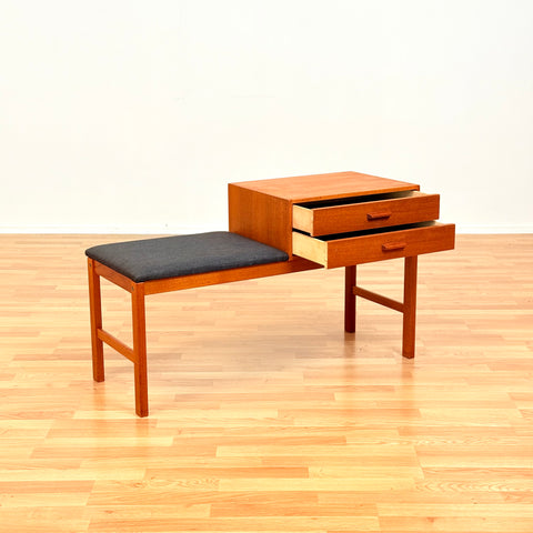 Swedish hall bench in teak