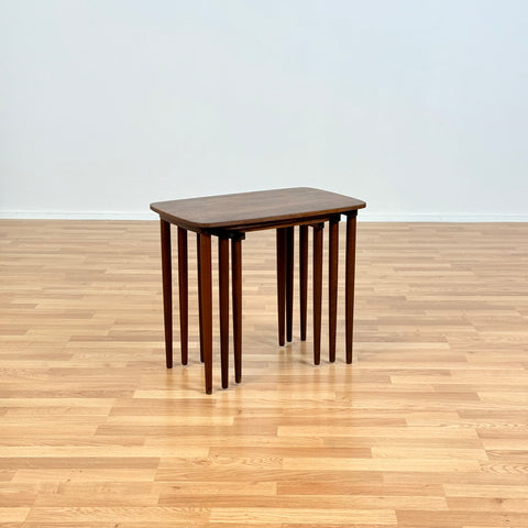 Danish set of nest of tables in teak & beech