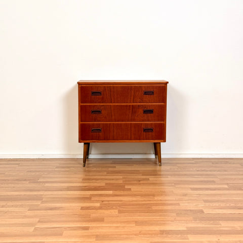 Chest of 3 drawers in teak, 1950s-60s, Denmark - Beyo Vintage