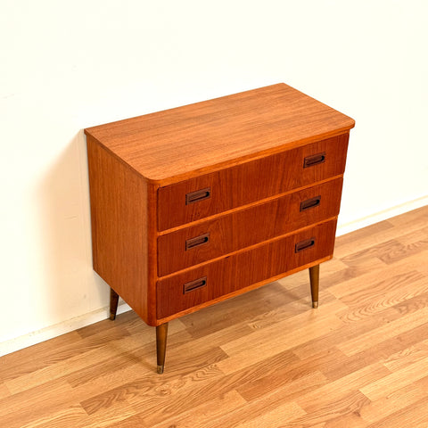 Chest of 3 drawers in teak, 1950s-60s, Denmark - Beyo Vintage