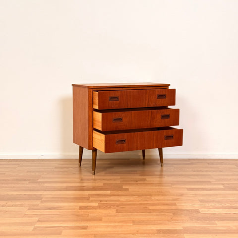 Chest of 3 drawers in teak, 1950s-60s, Denmark - Beyo Vintage