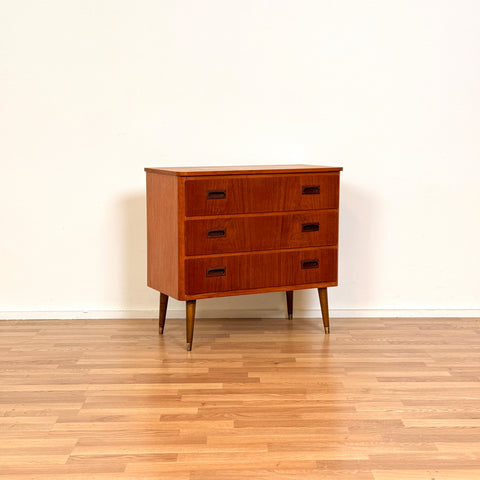 Chest of 3 drawers in teak, 1950s-60s, Denmark - Beyo Vintage