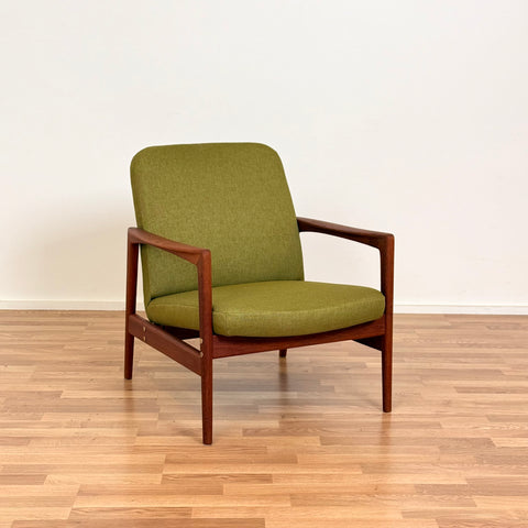 PRICE Armchair and stool in teak by Alf Snensson, 1950s-60s, Sweden - Beyo Vintage