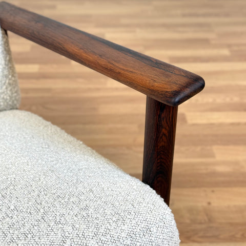 Armchair in bouclé & santos rosewood, 1950s-60s - Beyo Vintage