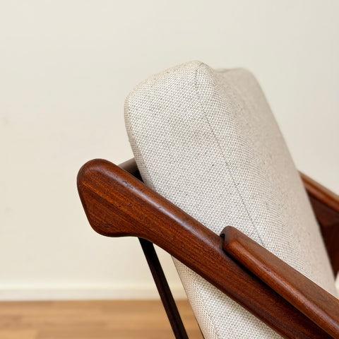 Armchair in solid teak by H. Brockmann-Petersen, 1950s-60s Denmark