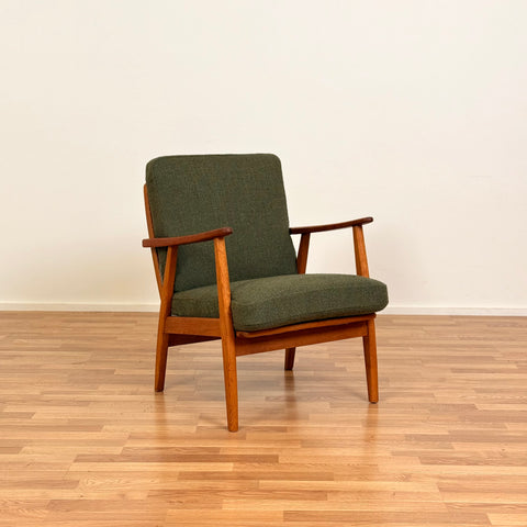 Armchair in solid teak & oak, 1950s-60s