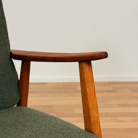 Armchair in solid teak & oak, 1950s-60s