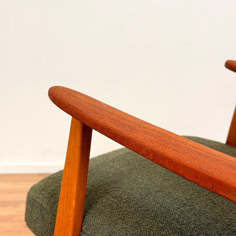 Armchair in solid teak & oak, 1950s-60s