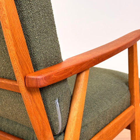 Armchair in solid teak & oak, 1950s-60s