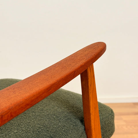 Armchair in solid teak & oak, 1950s-60s