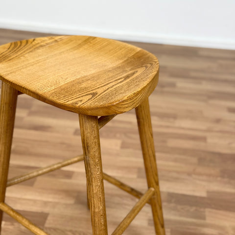 Barstool in solid oak, 1960s/70s - Beyo Vintage