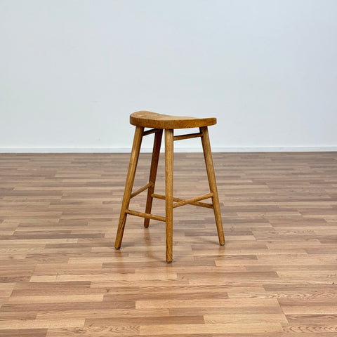 Barstool in solid oak, 1960s/70s - Beyo Vintage