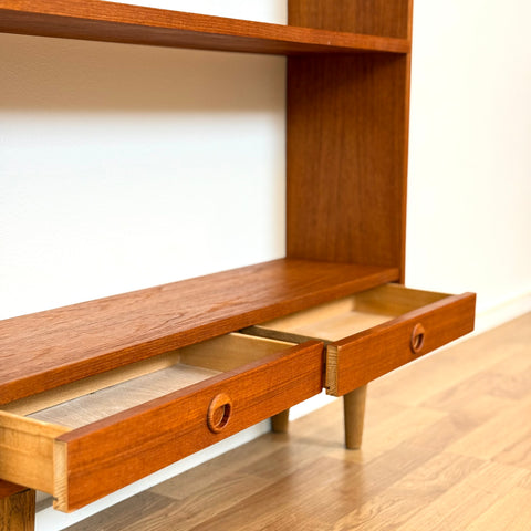 Bookshelf in teak with small drawers, 1950s-60s, Denmark - Beyo Vintage