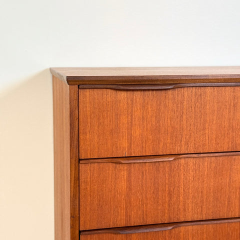 Chest of 5 drawers in teak, 1950s-60s, Denmark - Beyo Vintage