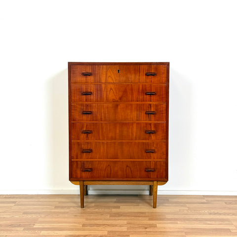 Chest of 6 drawers in teak, 1950s-60s, Denmark - Beyo Vintage