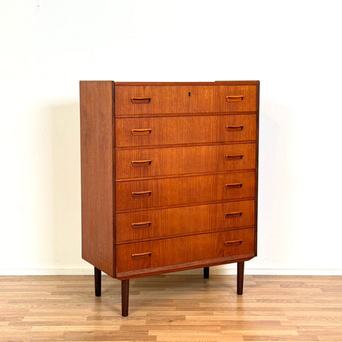 Chest of 6 drawers in teak, 1950s-60s, Denmark - Beyo Vintage
