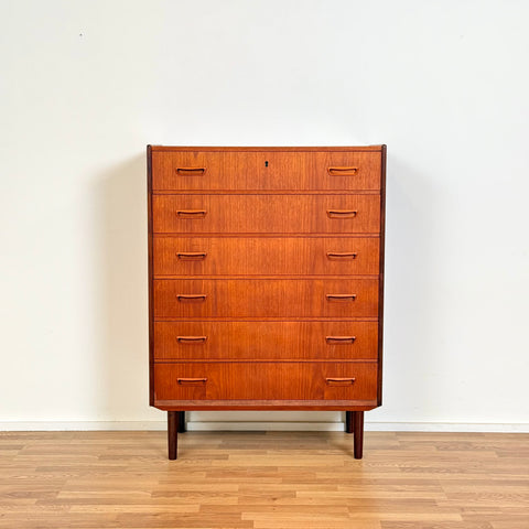 Chest of 6 drawers in teak, 1950s-60s, Denmark - Beyo Vintage