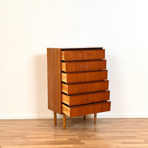 Chest of 6 drawers in teak by Hanbjerg møbelfabrik, 1950s-60s, Denmark - Beyo Vintage