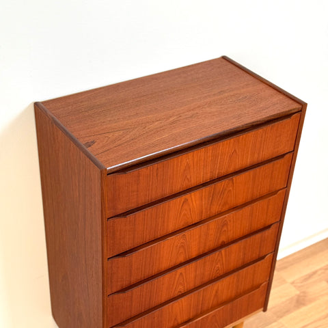 Chest of 6 drawers in teak, 1950s-60s, Denmark - Beyo Vintage