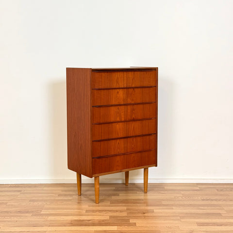 Chest of 6 drawers in teak, 1950s-60s, Denmark - Beyo Vintage