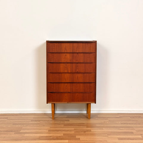 Chest of 6 drawers in teak, 1950s-60s, Denmark - Beyo Vintage