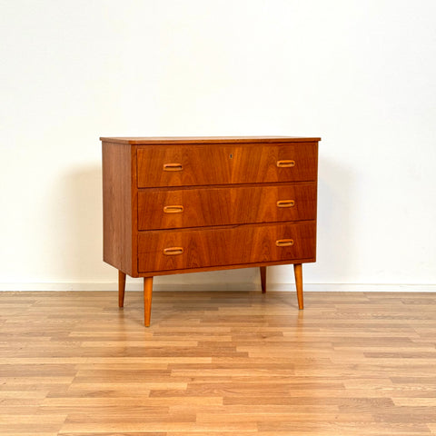 Chest of 3 drawers in teak, 1950s-60s, Sweden - Beyo Vintage