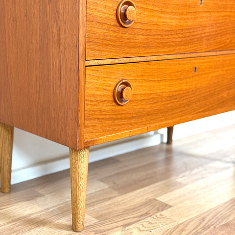 Chest of 4 drawers in teak, 1950s-60s, Sweden - Beyo Vintage