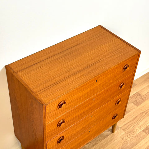 Chest of 4 drawers in teak, 1950s-60s, Sweden - Beyo Vintage