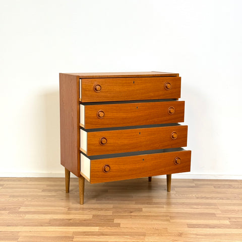 Chest of 4 drawers in teak, 1950s-60s, Sweden - Beyo Vintage