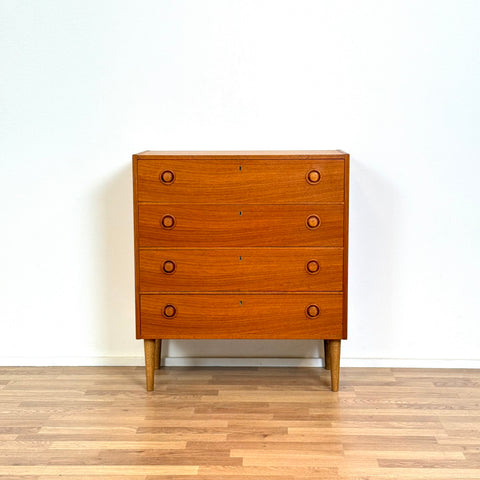 Chest of 4 drawers in teak, 1950s-60s, Sweden - Beyo Vintage