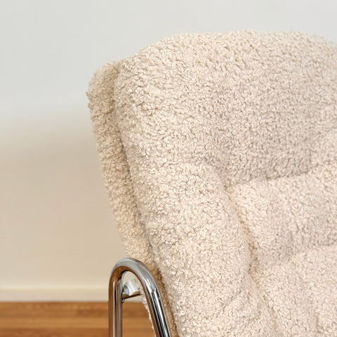 Chrome armchair in teddy, 1970s